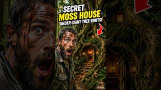 Secret Moss House Under Giant Tree Roots #shorts #shortvideo
