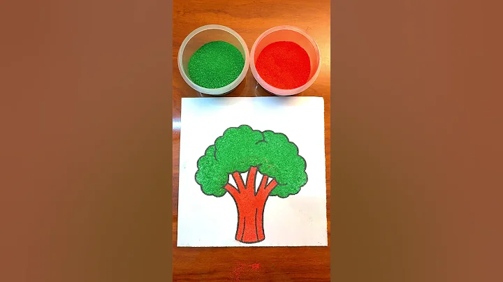 Tree 🌳 Sand Painting 💚 ASMR #relaxing #asmr #satisfying #art #coloring #sandpainting