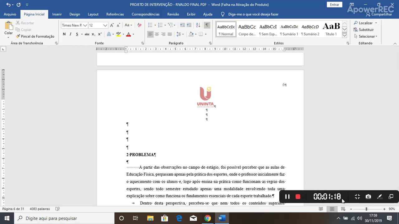 COMO INSERIR E RETIRAR UMA QUEBRA DE PÁGINA (WORD)! - YouTube