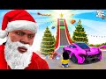 FRANKLIN AND SHINCHAN TRIED THE SANTA CHRISTMAS GIFT MEGA ROAD RAMP PARKOUR CHALLENGE GTA 5 