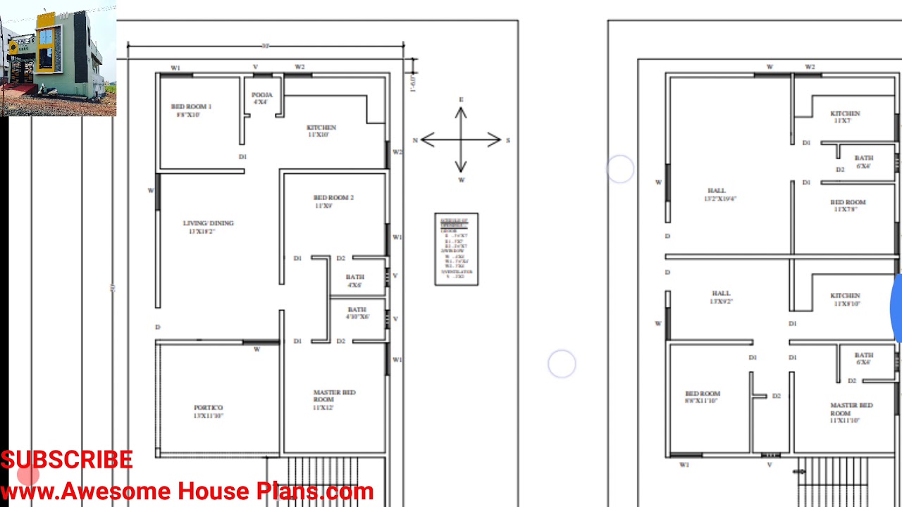 3bhk 30 × 50 ground floor house plan map naksha design