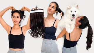 How To - Longer, Fuller Ponytail Using 7 Set Clip-in Extensions | Human Hair Extensions India
