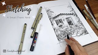 Pen & Ink Drawing #43 | Sketching A Small Front Yard