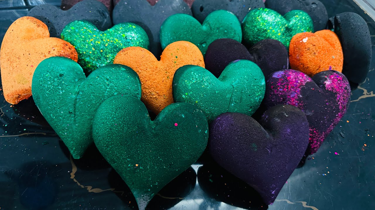 Variety Dyed Heart Shape Chalk ASMR  Crush | Oddly Satisfying ASMR