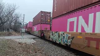 Union Pacific 5938 leading double stack train in train 2 is missouri northern Arkansas =mna cab 4414