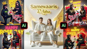 How to create Happy Rose Day couples name video editing | Bing image creator tutorial FREE ||