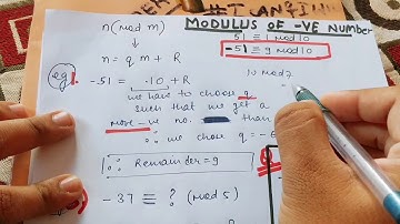 Finding the modulus of a negative number