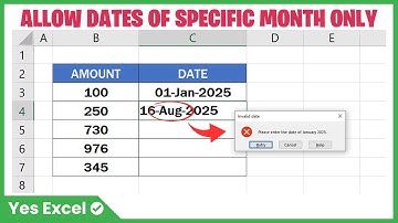 Allow Date of Specific Month - Excel Data Validation