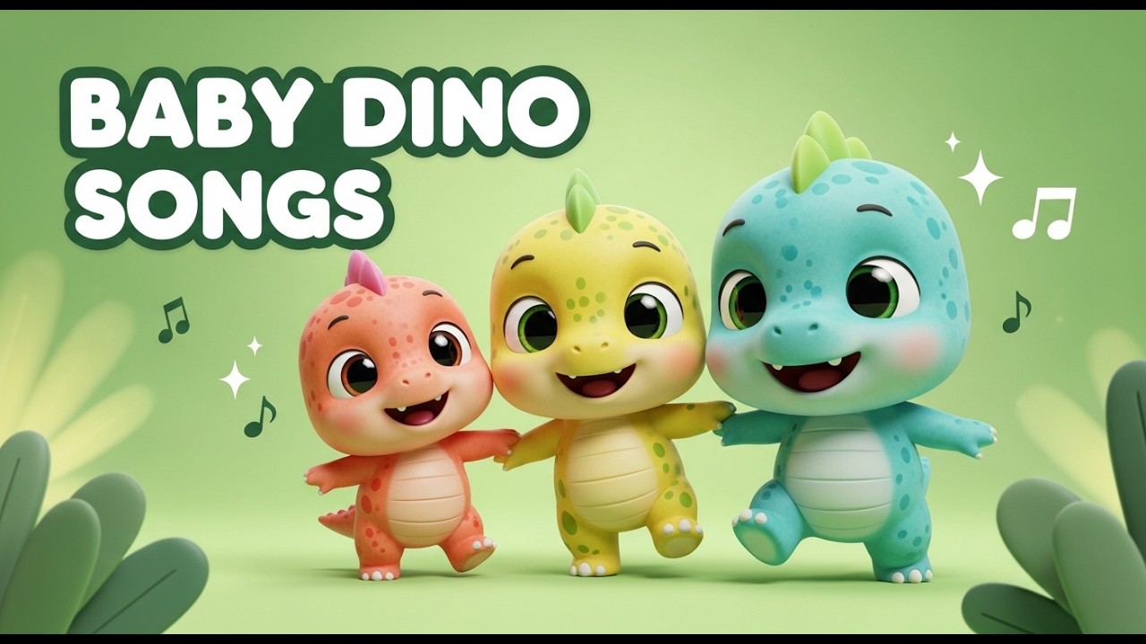 Cute Baby Dino Songs 🦖🎶 | Fun Dinosaur Rhymes for Kids #rhymesforkids 