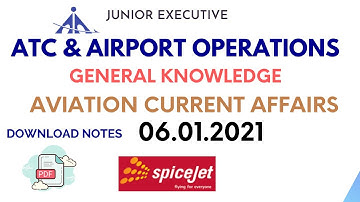 Aviation General Knowledge | Current Affairs - Junior Executive Airport Operations | ATC Syllabus
