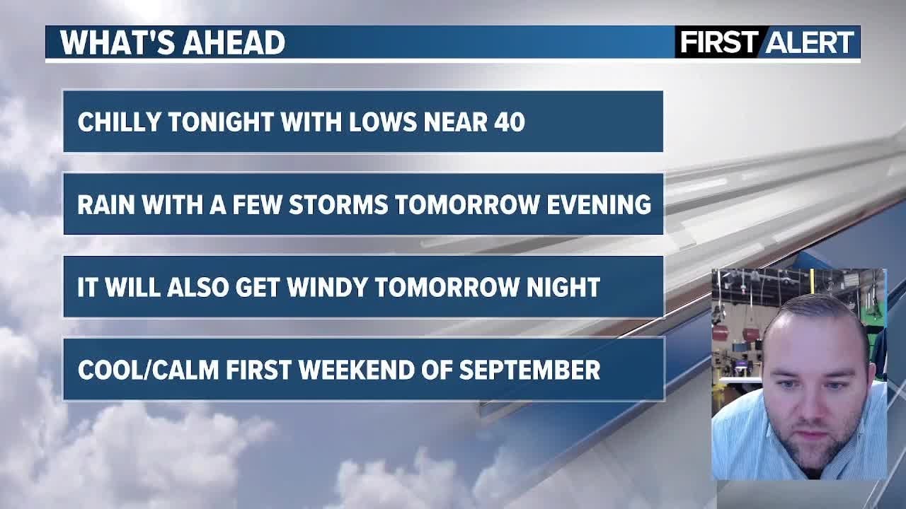 A chilly night tonight and then rain/storms/wind tomorrow night - YouTube
