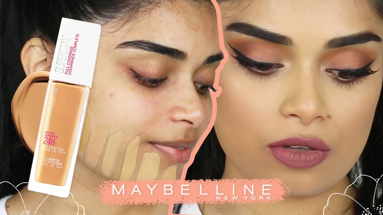 MAYBELLINE 24 HOUR SUPERSTAY FOUNDATION REVIEW SWATCH, 58 OFF