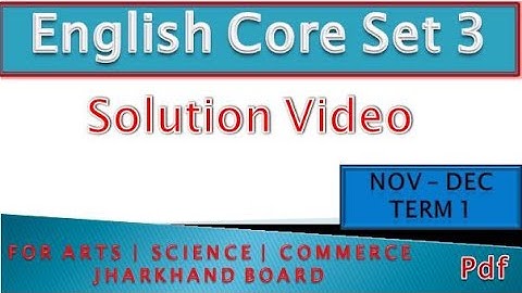 JAC Board English Core Model Paper Set 3 | Class 12th Solution 2022 Term 1 ARTS | SCIENCE | COMMERCE