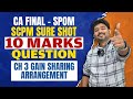 CA FINAL SPOM SCPM GAIN SHARING ARRANGEMENT CH 3 SURE SHOT 10 MARK QN By CA SANKALP KANSTIYA