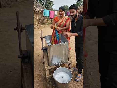 Gav ka Desi Jugad Machine 🤩💥 #shorts #villagelife #washingmachine #trending