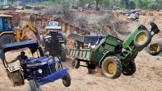 John deere tractor and mahindra 415 Di  tractor loading Jcb 3dx Old Machine High Speed work