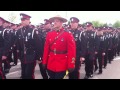 RCMP, Police and Army all marching together to Moncton Coliseum