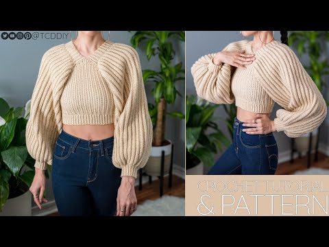 How to Crochet: Balloon Sleeve Sweater | Pattern & Tutorial DIY