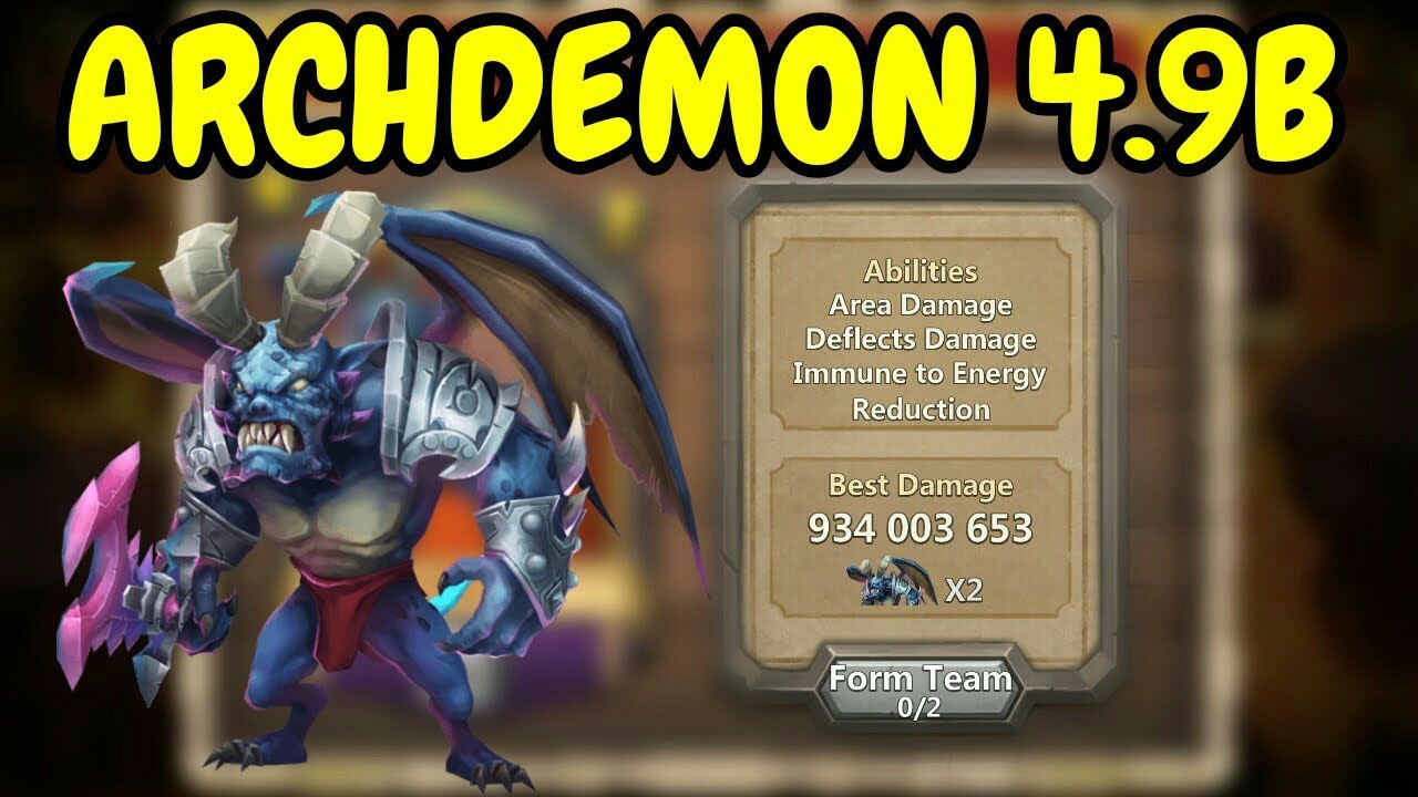 Archdemon l Deflects Damage Immune To Energy Reduction l 4.9B l Castle Clash