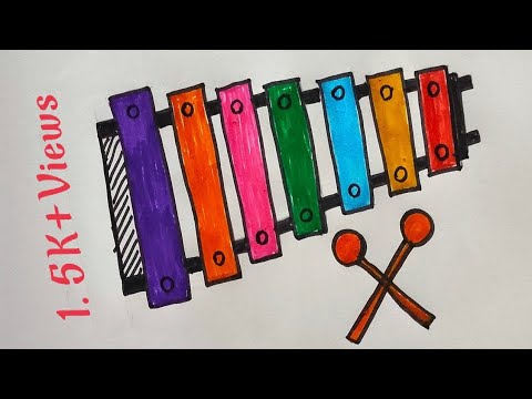 Mini xylophone hand drawing Royalty Free Vector Image