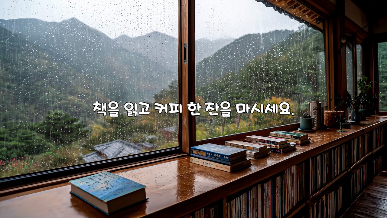 [Playlist] 비 오는 산속 도서관의 잔잔한 피아노, 마음을 쉬게 하는 시간 | Gentle Piano in a Rainy Forest Library