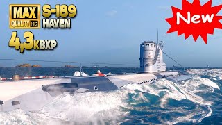 Подводная лодка S-189 с большим 4,3k BXP на карте Haven - World of Warships