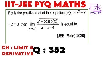 Let α is the positive root of  equation p(x)=x^2-x-2=0, then lim┬(x→α^+ )⁡〖√(1-cos⁡(p(x)))/(x+α-4)〗