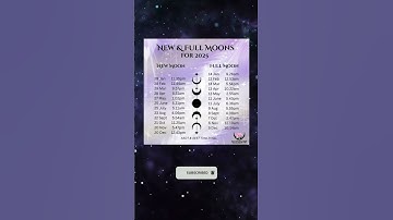 New & Full Moons 2025 🌕🌑 Dates! #fullmoon #newmoon #lunardates #2025