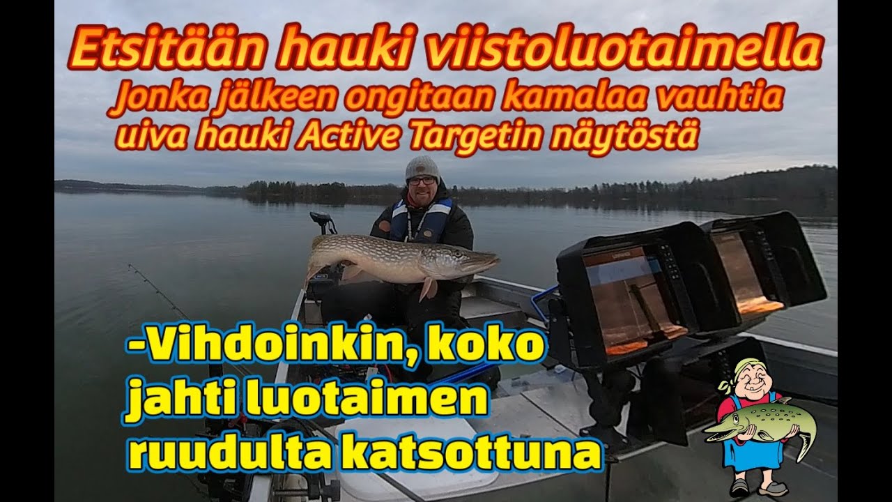 Vihdoinkin sitä luotain kuvaa | Ongitaan iso hauki | Jahti luotaimen näytöstä kuvattuna