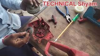 How to chainsaw machine repairing. Wood cutting petrol machine repairing.