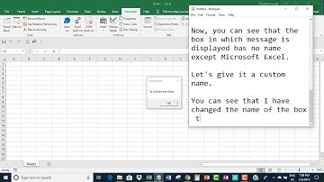 Various examples of MsgBox command in Excel VBA