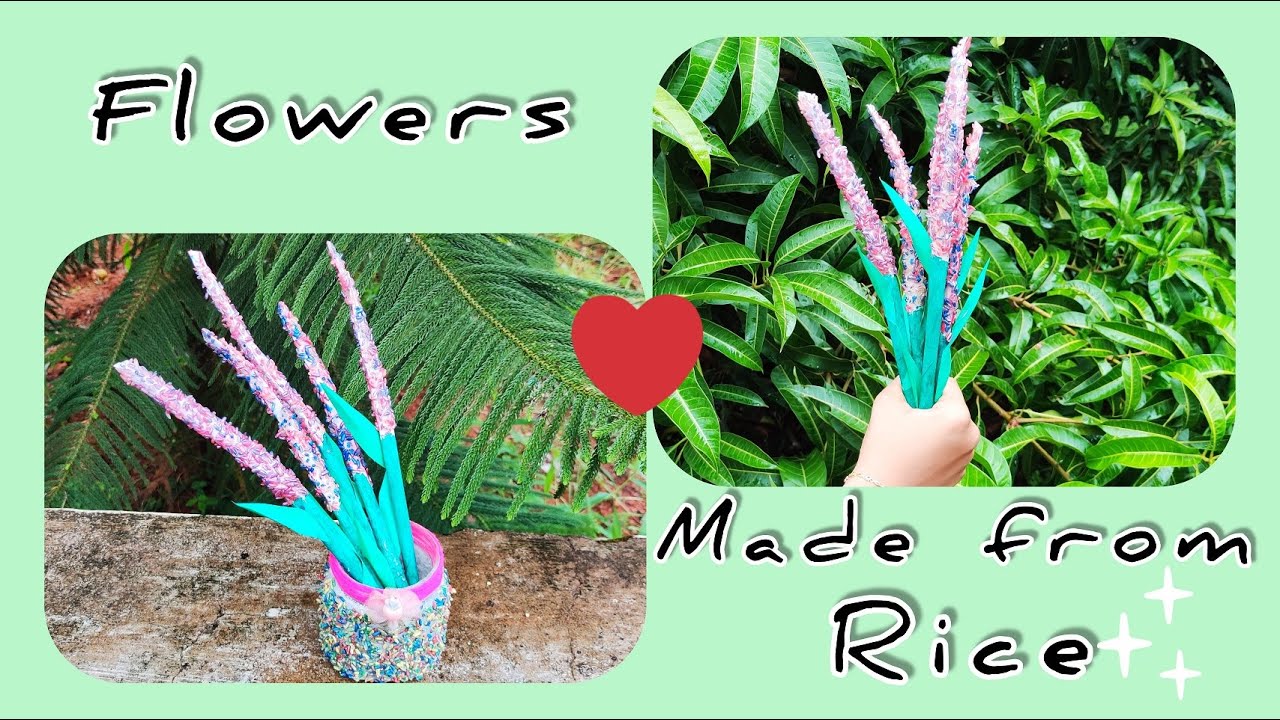 DIY | Flower making tutorial from rice | Craft ideas - YouTube