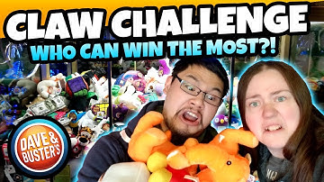 Who can WIN the MOST Plush!? Arcade Claw Machine Showdown at Dave and Busters!
