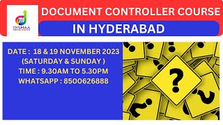 Docuemnt Controller Course in Hyderabad