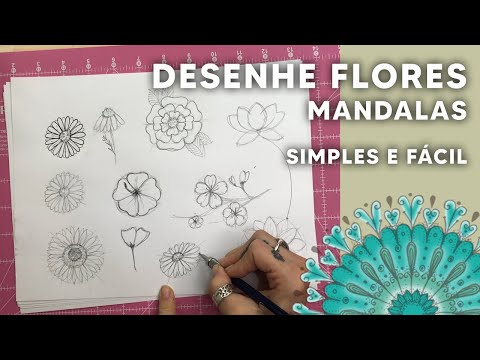 FORMA FÁCIL de DESENHAR FLORES mandalas| Taty Alencar