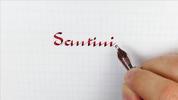 How to write the word Santini in three different Scripts: Ronde, Fantasy script, Copperplate