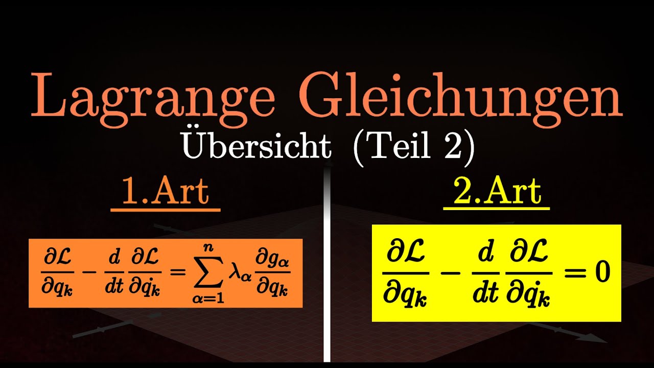 Lagrange Gleichung 2 Art Lagrange Gleichung 1.Art & 2.Art - Einfache Erklärung, Übersicht