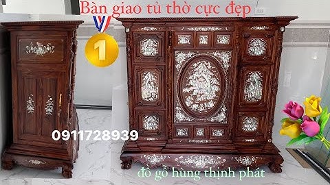 Bàn giao - tủ thờ 13 trám cẩn ốc gỗ cẩm lai - tủ thờ kích thước cao 1m54 rộng 1m47 sâu 67 gỗ cẩm lai