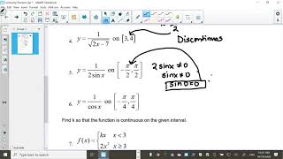 Calculus I Continuity Practice Lab