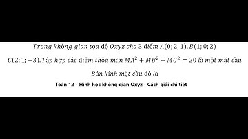 Toán 12: Trong không gian tọa độ Oxyz cho 3 điểm A(0;2;1),B(1;0;2), C(2;1;-3). Tập hợp các điểm
