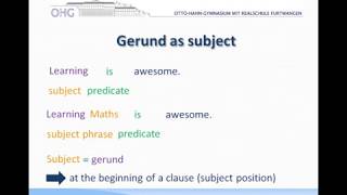 English Grammar: Gerunds 2 - gerund as subject