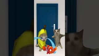 Banana Cat door game (fish cat & happy cat ) #funny #catmemes #bananacat #happycats