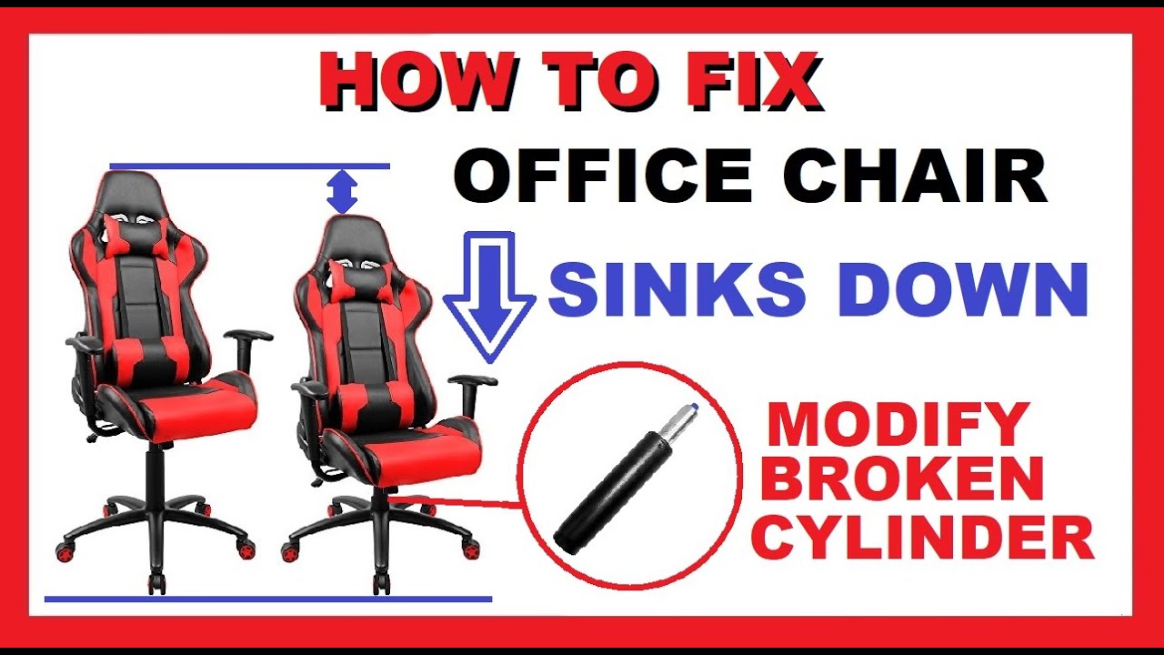 How To Fix A Sinking Office Chair | Easy Simple Fast Free Cheap | Modify Faulty Gas Cylinder Lift