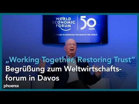 Weltwirtschaftsforum Davos - Begrüßung und Rede Ignazio Cassis, Präsident Schweiz, mit Klaus Schwab