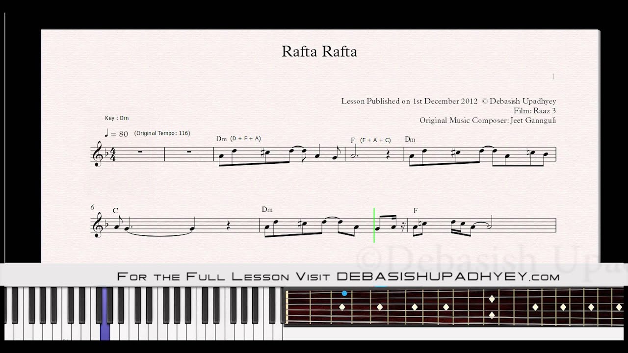 Rafta Rafta Free Sheet Music - Raaz 3 - YouTube