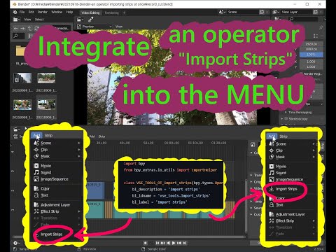 How to integrate an operator(Import Strips) into the Blender’s menu