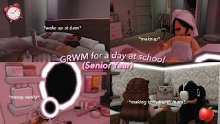 grwm: for a day of highschool (senior year)|Bloxburg Roblox Family Roleplay|w/voices