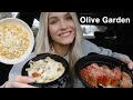 Olive Garden Mukbang!! (Chicken Fettuccine Alfredo + Lasagna Frittas)