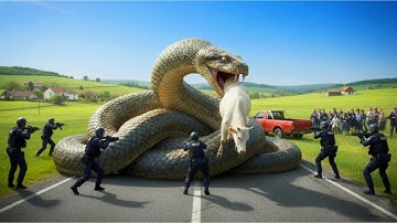 Courageous Rescue Team Fights Giant Python to Save Innocent Cow 🐍 Trend Slide
