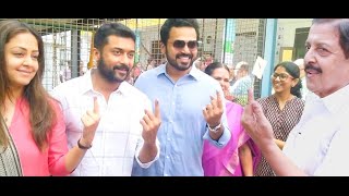 Exclusive Actor Sivakumar Full Family Casts Their Votes Surya Karthi Jyothika